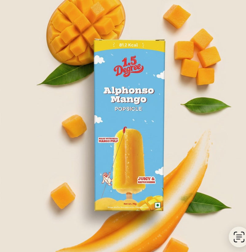1.5 Degree Alphonso Mango popsicle