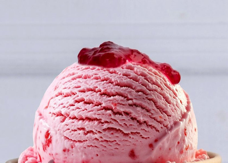 Strawberry gelato scoop