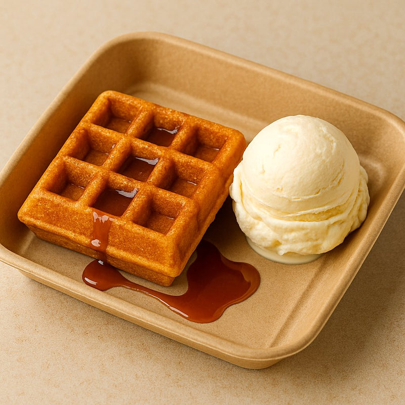 Waffle with a scoop of 1.5 Degree gelato