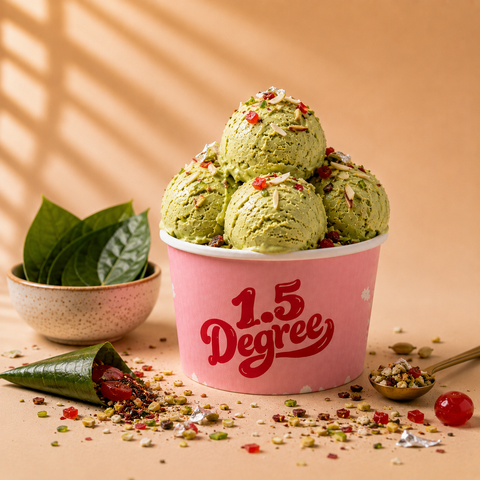 Paan gelato in a 1.5 Degree tub